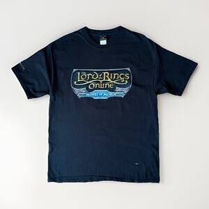 Vintage Lord of The Rings Mines of Moria Shirt L Black Y2K Online Video Game